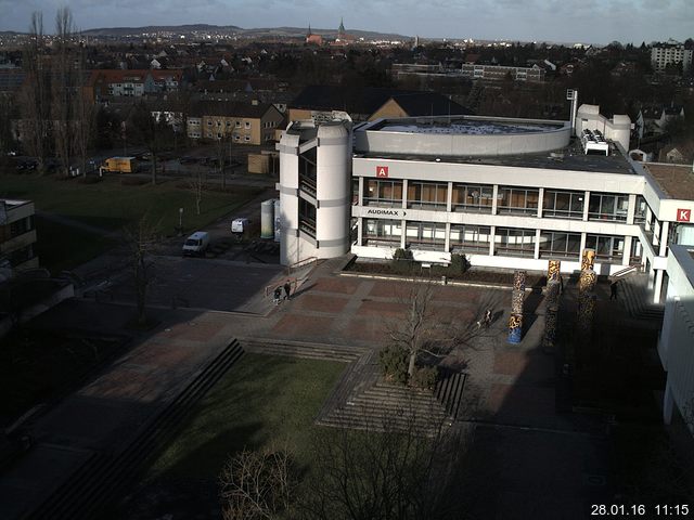 Foto der Webcam: Verwaltungsgeb&auml;ude, Innenhof mit Audimax, H&ouml;rsaal-Geb&auml;ude 1