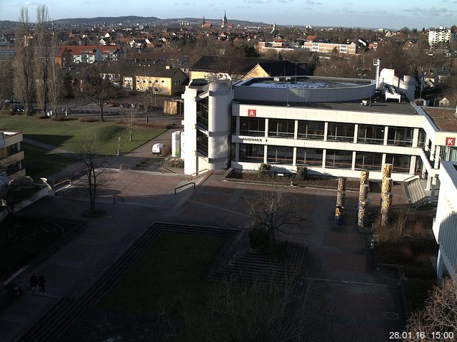 Foto der Webcam: Verwaltungsgeb&auml;ude, Innenhof mit Audimax, H&ouml;rsaal-Geb&auml;ude 1