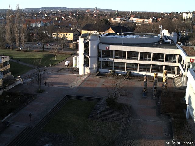 Foto der Webcam: Verwaltungsgeb&auml;ude, Innenhof mit Audimax, H&ouml;rsaal-Geb&auml;ude 1
