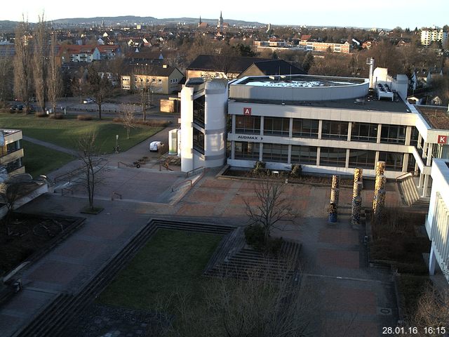 Foto der Webcam: Verwaltungsgeb&auml;ude, Innenhof mit Audimax, H&ouml;rsaal-Geb&auml;ude 1