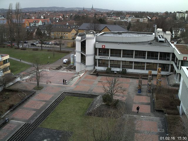 Foto der Webcam: Verwaltungsgeb&auml;ude, Innenhof mit Audimax, H&ouml;rsaal-Geb&auml;ude 1