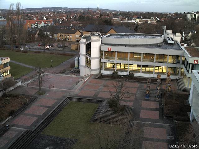 Foto der Webcam: Verwaltungsgeb&auml;ude, Innenhof mit Audimax, H&ouml;rsaal-Geb&auml;ude 1