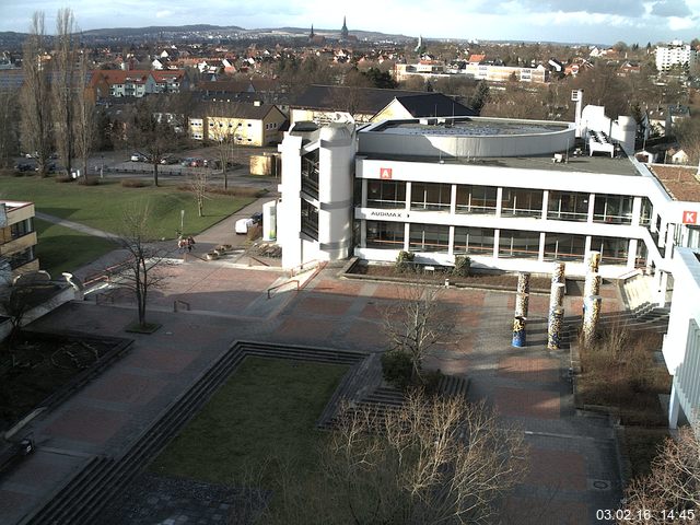 Foto der Webcam: Verwaltungsgeb&auml;ude, Innenhof mit Audimax, H&ouml;rsaal-Geb&auml;ude 1