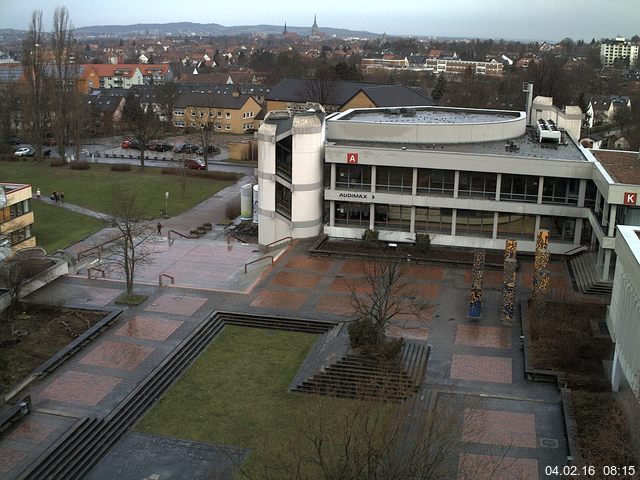 Foto der Webcam: Verwaltungsgeb&auml;ude, Innenhof mit Audimax, H&ouml;rsaal-Geb&auml;ude 1