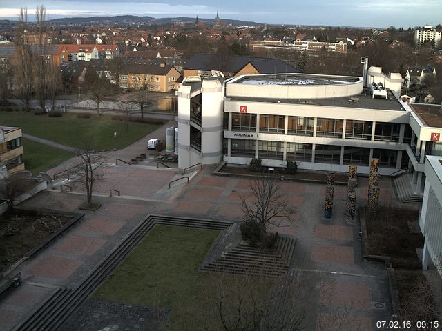 Foto der Webcam: Verwaltungsgeb&auml;ude, Innenhof mit Audimax, H&ouml;rsaal-Geb&auml;ude 1