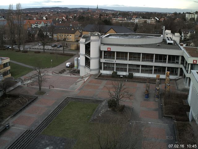Foto der Webcam: Verwaltungsgeb&auml;ude, Innenhof mit Audimax, H&ouml;rsaal-Geb&auml;ude 1