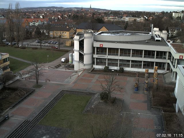 Foto der Webcam: Verwaltungsgeb&auml;ude, Innenhof mit Audimax, H&ouml;rsaal-Geb&auml;ude 1