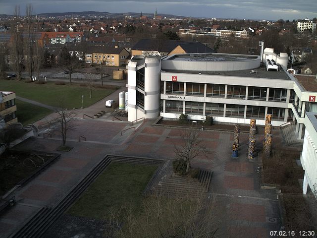 Foto der Webcam: Verwaltungsgeb&auml;ude, Innenhof mit Audimax, H&ouml;rsaal-Geb&auml;ude 1