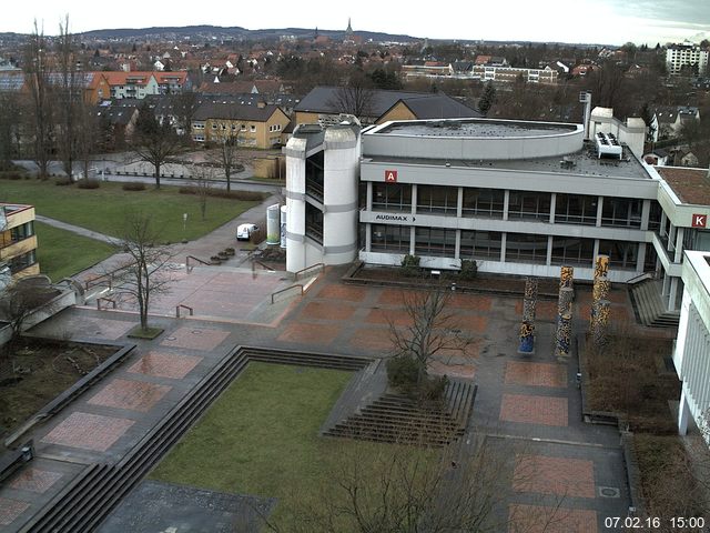 Foto der Webcam: Verwaltungsgeb&auml;ude, Innenhof mit Audimax, H&ouml;rsaal-Geb&auml;ude 1