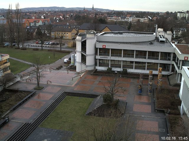 Foto der Webcam: Verwaltungsgeb&auml;ude, Innenhof mit Audimax, H&ouml;rsaal-Geb&auml;ude 1