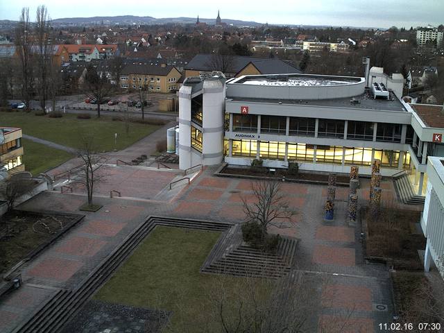 Foto der Webcam: Verwaltungsgeb&auml;ude, Innenhof mit Audimax, H&ouml;rsaal-Geb&auml;ude 1