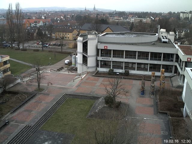 Foto der Webcam: Verwaltungsgeb&auml;ude, Innenhof mit Audimax, H&ouml;rsaal-Geb&auml;ude 1