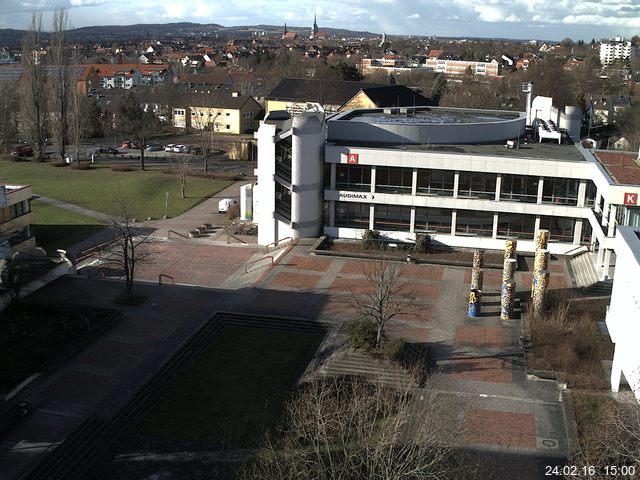 Foto der Webcam: Verwaltungsgeb&auml;ude, Innenhof mit Audimax, H&ouml;rsaal-Geb&auml;ude 1