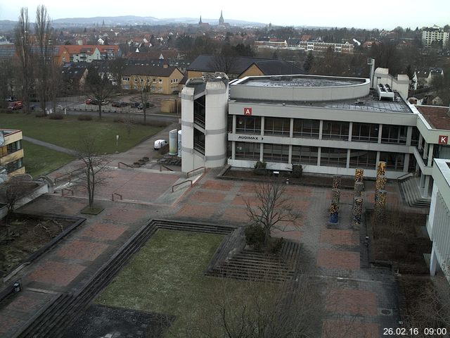 Foto der Webcam: Verwaltungsgeb&auml;ude, Innenhof mit Audimax, H&ouml;rsaal-Geb&auml;ude 1