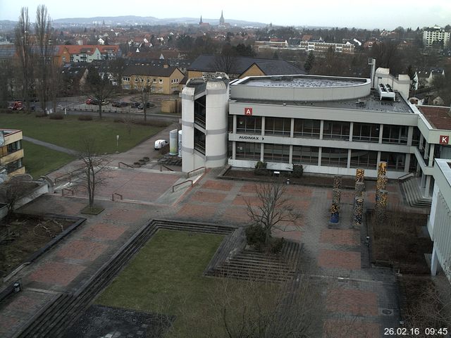 Foto der Webcam: Verwaltungsgeb&auml;ude, Innenhof mit Audimax, H&ouml;rsaal-Geb&auml;ude 1