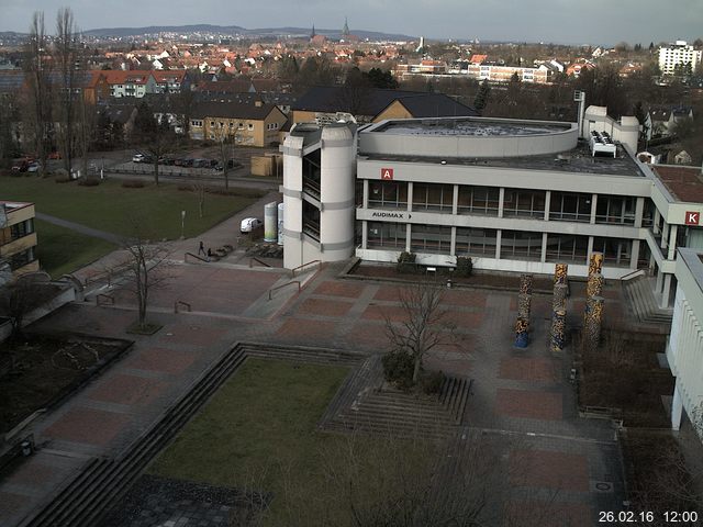 Foto der Webcam: Verwaltungsgeb&auml;ude, Innenhof mit Audimax, H&ouml;rsaal-Geb&auml;ude 1
