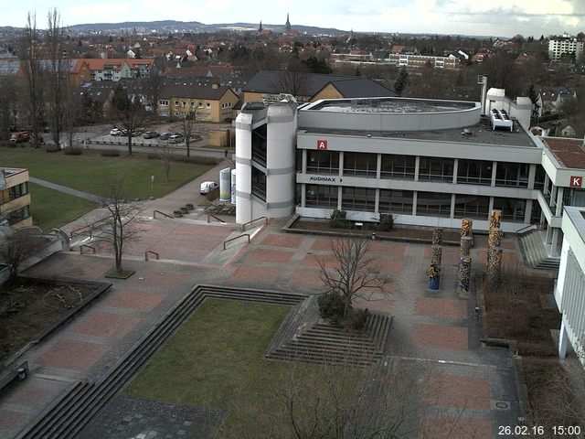 Foto der Webcam: Verwaltungsgeb&auml;ude, Innenhof mit Audimax, H&ouml;rsaal-Geb&auml;ude 1