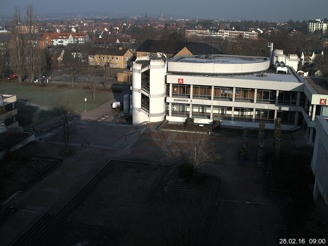 Foto der Webcam: Verwaltungsgeb&auml;ude, Innenhof mit Audimax, H&ouml;rsaal-Geb&auml;ude 1