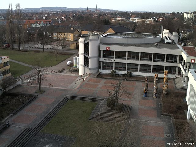 Foto der Webcam: Verwaltungsgeb&auml;ude, Innenhof mit Audimax, H&ouml;rsaal-Geb&auml;ude 1