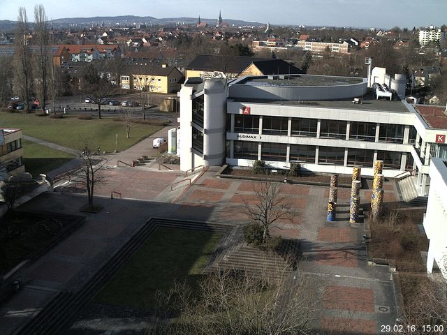 Foto der Webcam: Verwaltungsgeb&auml;ude, Innenhof mit Audimax, H&ouml;rsaal-Geb&auml;ude 1