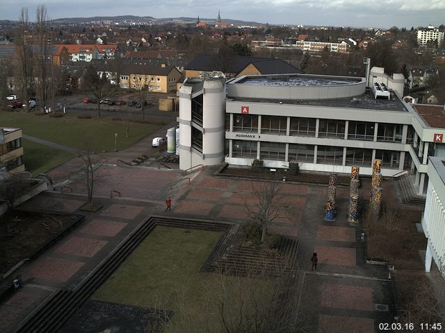 Foto der Webcam: Verwaltungsgeb&auml;ude, Innenhof mit Audimax, H&ouml;rsaal-Geb&auml;ude 1
