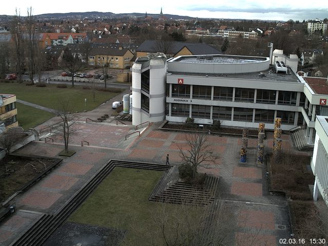 Foto der Webcam: Verwaltungsgeb&auml;ude, Innenhof mit Audimax, H&ouml;rsaal-Geb&auml;ude 1