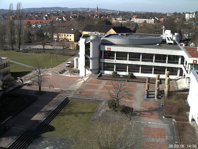 Foto der Webcam: Verwaltungsgeb&auml;ude, Innenhof mit Audimax, H&ouml;rsaal-Geb&auml;ude 1