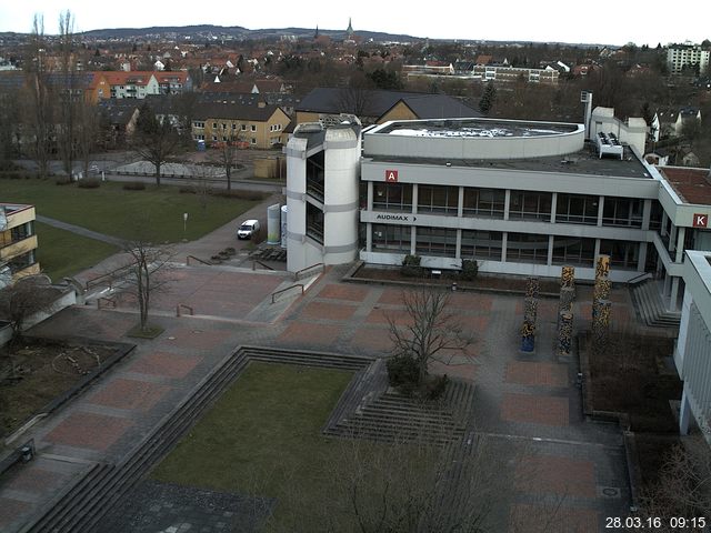 Foto der Webcam: Verwaltungsgeb&auml;ude, Innenhof mit Audimax, H&ouml;rsaal-Geb&auml;ude 1