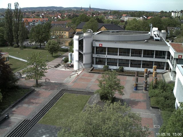 Foto der Webcam: Verwaltungsgeb&auml;ude, Innenhof mit Audimax, H&ouml;rsaal-Geb&auml;ude 1