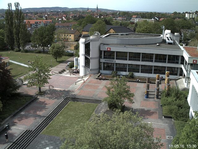 Foto der Webcam: Verwaltungsgeb&auml;ude, Innenhof mit Audimax, H&ouml;rsaal-Geb&auml;ude 1
