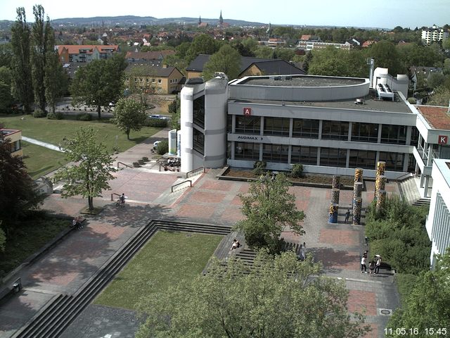 Foto der Webcam: Verwaltungsgeb&auml;ude, Innenhof mit Audimax, H&ouml;rsaal-Geb&auml;ude 1