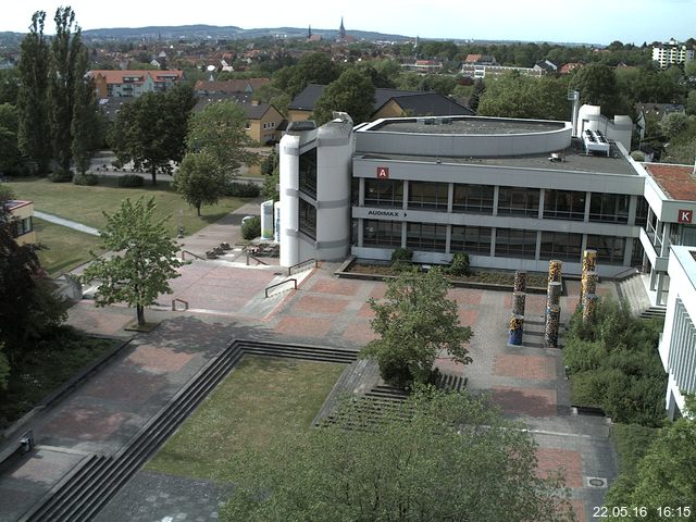 Foto der Webcam: Verwaltungsgeb&auml;ude, Innenhof mit Audimax, H&ouml;rsaal-Geb&auml;ude 1