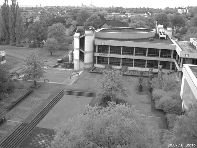 Foto der Webcam: Verwaltungsgeb&auml;ude, Innenhof mit Audimax, H&ouml;rsaal-Geb&auml;ude 1
