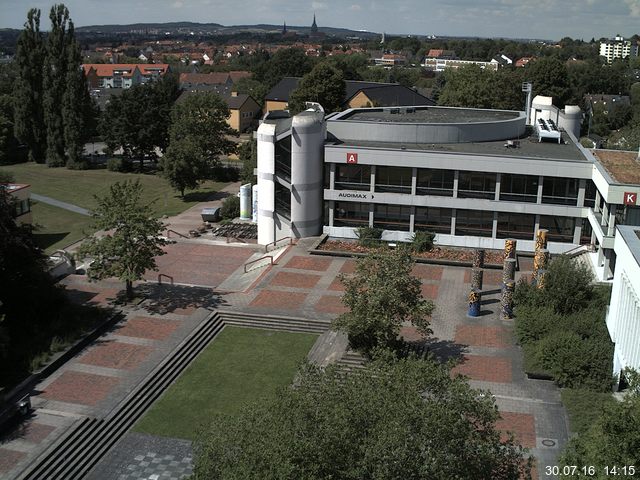 Foto der Webcam: Verwaltungsgeb&auml;ude, Innenhof mit Audimax, H&ouml;rsaal-Geb&auml;ude 1