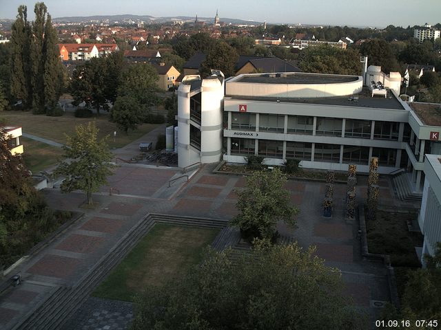 Foto der Webcam: Verwaltungsgeb&auml;ude, Innenhof mit Audimax, H&ouml;rsaal-Geb&auml;ude 1