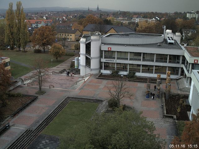Foto der Webcam: Verwaltungsgeb&auml;ude, Innenhof mit Audimax, H&ouml;rsaal-Geb&auml;ude 1