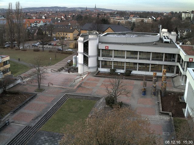 Foto der Webcam: Verwaltungsgeb&auml;ude, Innenhof mit Audimax, H&ouml;rsaal-Geb&auml;ude 1