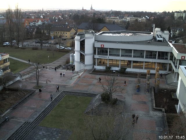 Foto der Webcam: Verwaltungsgeb&auml;ude, Innenhof mit Audimax, H&ouml;rsaal-Geb&auml;ude 1