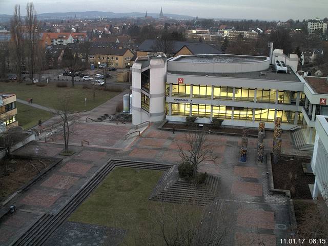 Foto der Webcam: Verwaltungsgeb&auml;ude, Innenhof mit Audimax, H&ouml;rsaal-Geb&auml;ude 1