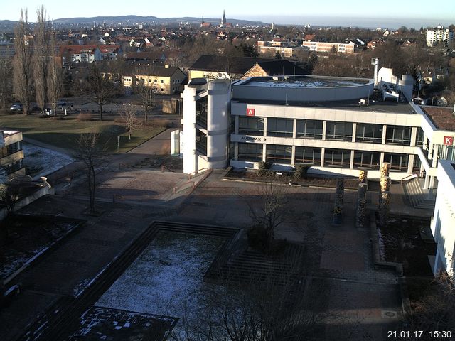 Foto der Webcam: Verwaltungsgeb&auml;ude, Innenhof mit Audimax, H&ouml;rsaal-Geb&auml;ude 1