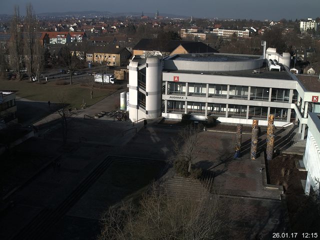 Foto der Webcam: Verwaltungsgeb&auml;ude, Innenhof mit Audimax, H&ouml;rsaal-Geb&auml;ude 1