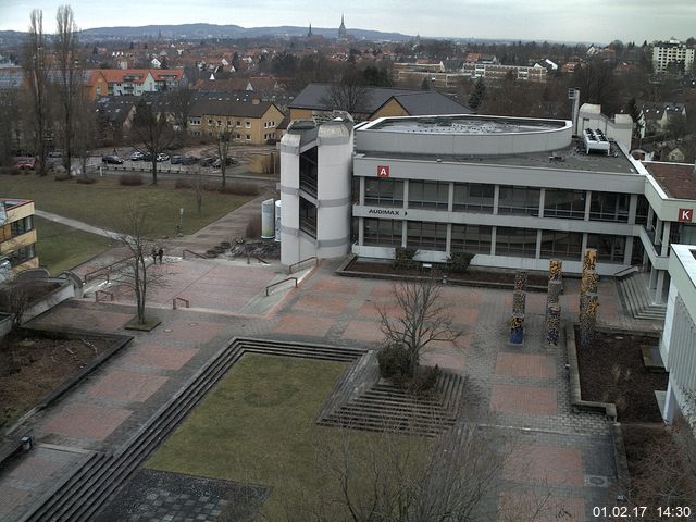 Foto der Webcam: Verwaltungsgeb&auml;ude, Innenhof mit Audimax, H&ouml;rsaal-Geb&auml;ude 1