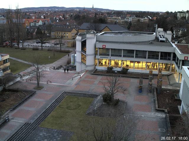 Foto der Webcam: Verwaltungsgeb&auml;ude, Innenhof mit Audimax, H&ouml;rsaal-Geb&auml;ude 1