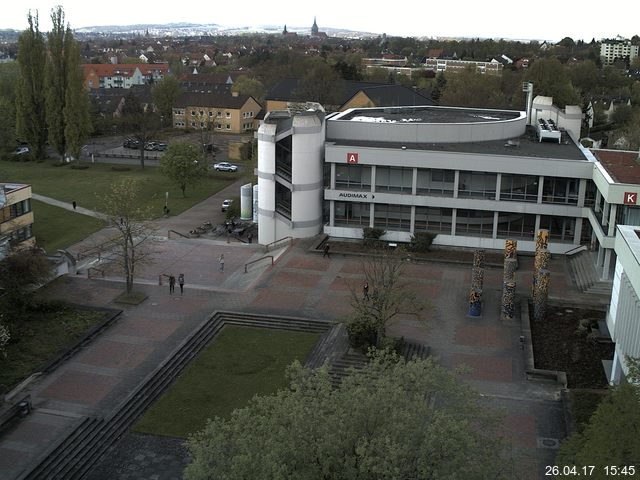Foto der Webcam: Verwaltungsgeb&auml;ude, Innenhof mit Audimax, H&ouml;rsaal-Geb&auml;ude 1