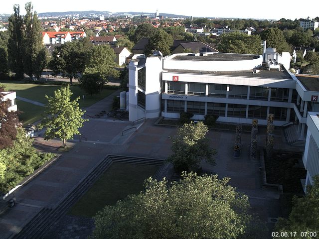 Foto der Webcam: Verwaltungsgeb&auml;ude, Innenhof mit Audimax, H&ouml;rsaal-Geb&auml;ude 1
