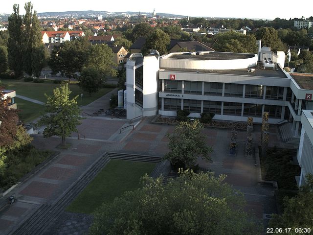 Foto der Webcam: Verwaltungsgeb&auml;ude, Innenhof mit Audimax, H&ouml;rsaal-Geb&auml;ude 1