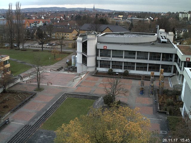 Foto der Webcam: Verwaltungsgeb&auml;ude, Innenhof mit Audimax, H&ouml;rsaal-Geb&auml;ude 1