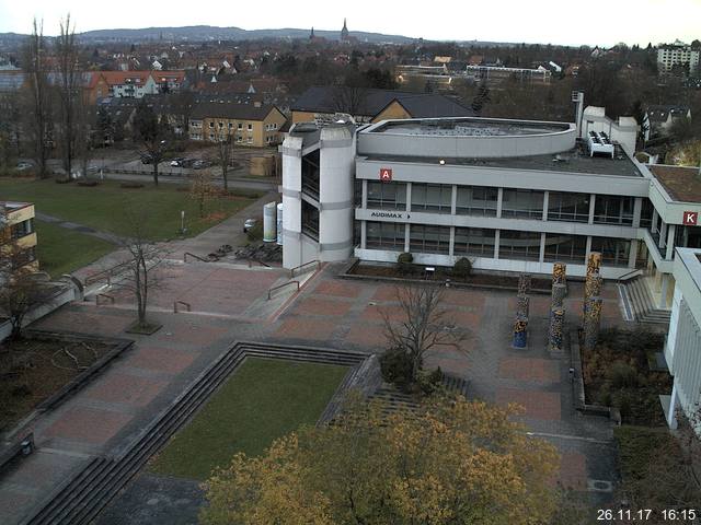 Foto der Webcam: Verwaltungsgeb&auml;ude, Innenhof mit Audimax, H&ouml;rsaal-Geb&auml;ude 1