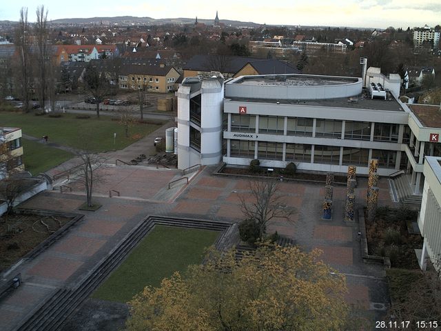 Foto der Webcam: Verwaltungsgeb&auml;ude, Innenhof mit Audimax, H&ouml;rsaal-Geb&auml;ude 1