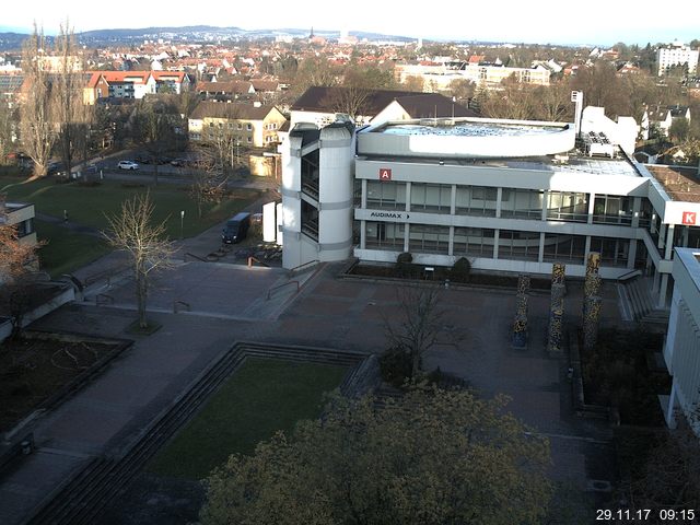 Foto der Webcam: Verwaltungsgeb&auml;ude, Innenhof mit Audimax, H&ouml;rsaal-Geb&auml;ude 1
